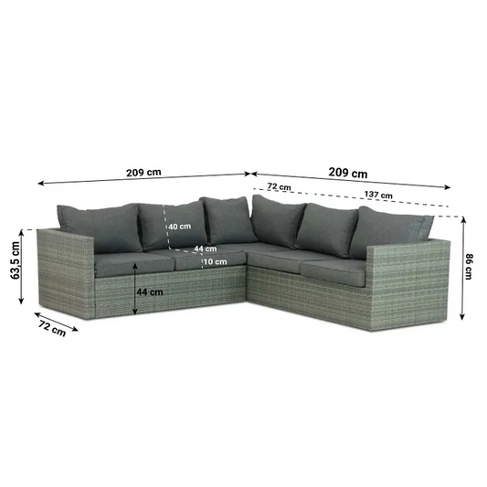 4-teiliges Marseille Luxe Ecksofa-Set