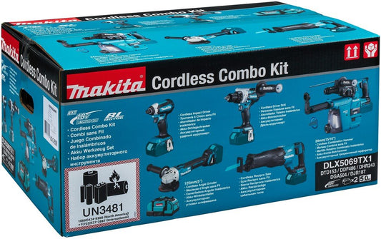 Makita DLX5069TX1 | Combiset | 5 machines | 18V