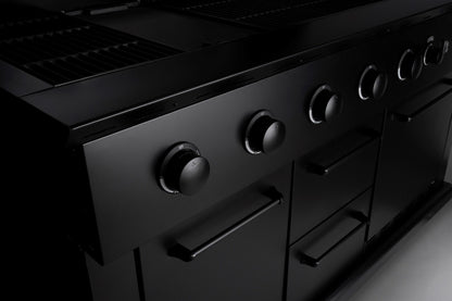 Boretti Luciano zwarte buitenkeuken met geïntegreerde koelkast