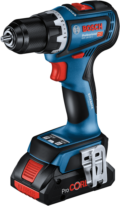 Bosch Blauw GSR 18V-90 C Professional Accuschroefboormachine | 2x 4.0Ah ProCore accu