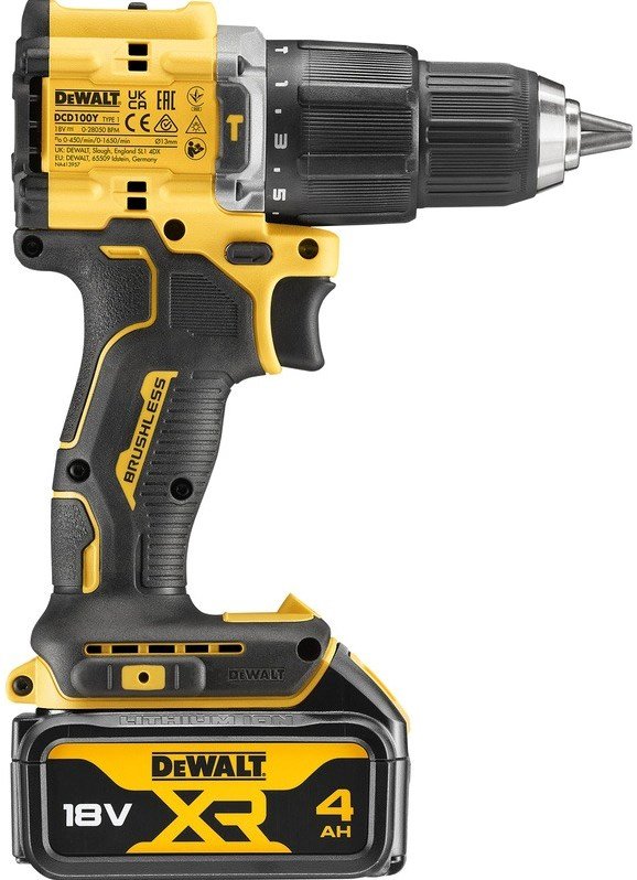 DeWalt DCD100YM2T-QW Accu klopboormachine 18V 4,0Ah Li-Ion in TSTAK koffer – 100 year Special Edition