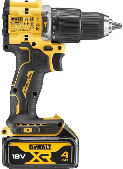 DeWalt DCD100YM2T-QW Accu klopboormachine 18V 4,0Ah Li-Ion in TSTAK koffer – 100 year Special Edition