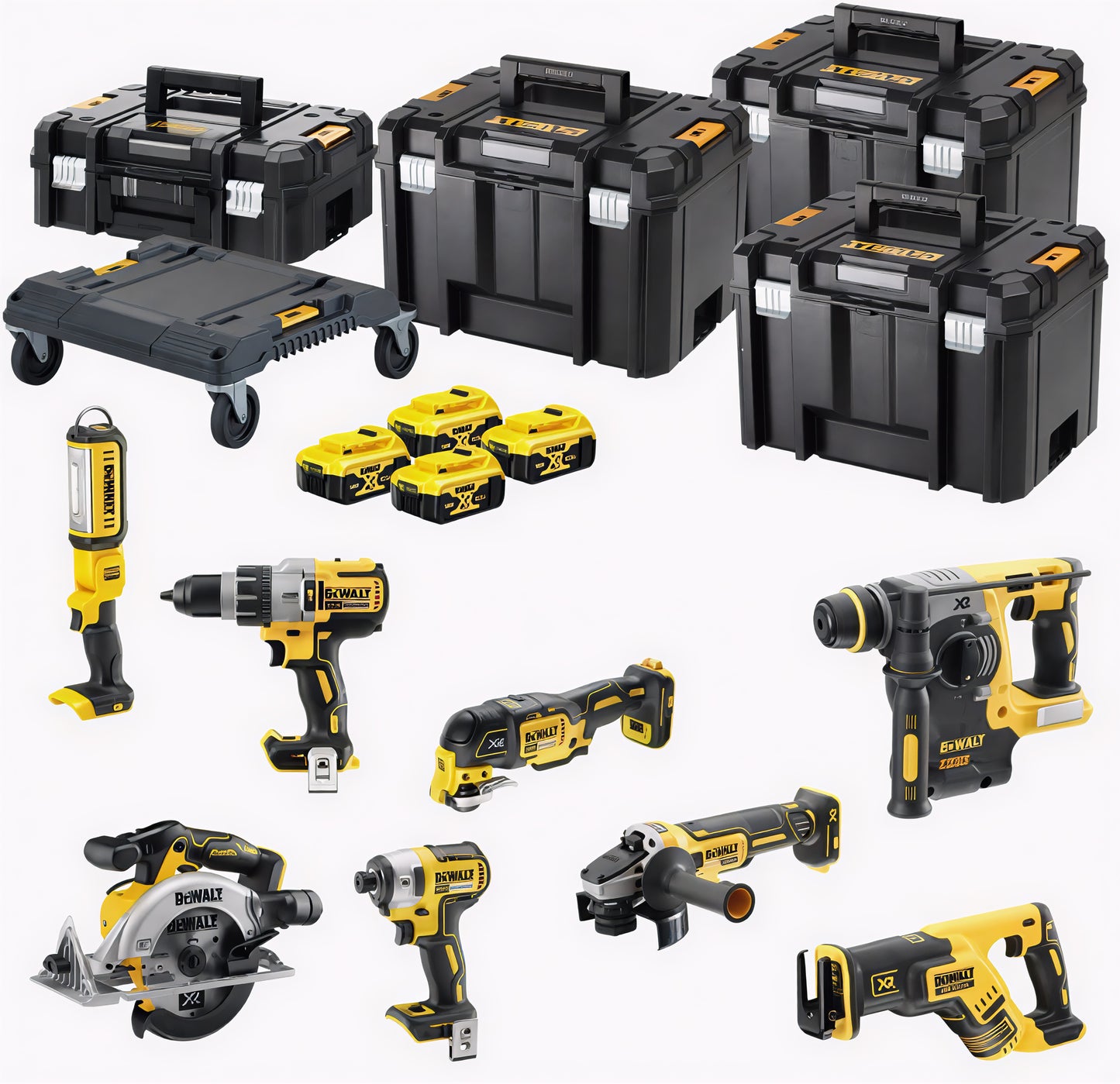 DeWalt DCK853P4T 8-Delige voordeelset | 4x 18V 5,0Ah in T-Stak koffers