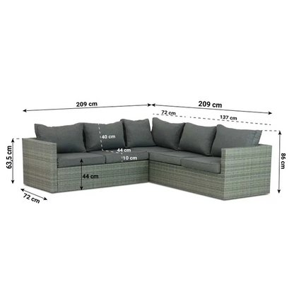 4-teiliges Marseille Luxe Ecksofa-Set