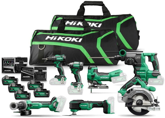 Hikoki KC18H7A 505 18V Voordeelpack | 7 x 18V machines | 5 x 5.0 Ah accu en snellader