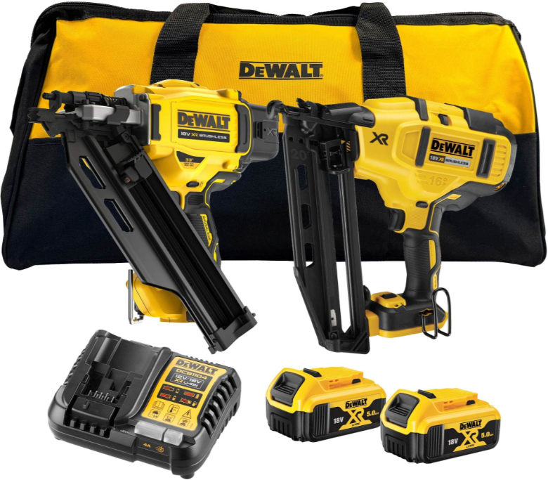 DeWalt DCK246P2-QW Accu Afwerktacker DCN660 en Constructietacker DCN930 | 18v 5.0Ah in tas