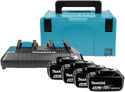 Makita Accessoires 18V Li-Ion accu starterset 197626-8 (4x BL1850B 5.0Ah) + duolader